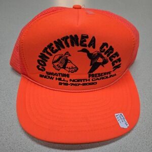 VTG Chipola‎ Contentea Creek Shooting Preserve Trucker Hat Orange OSFA Snapback